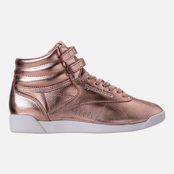 WOMEN'S REEBOK FREESTYLE HI METALLIC CASUAL SHOES